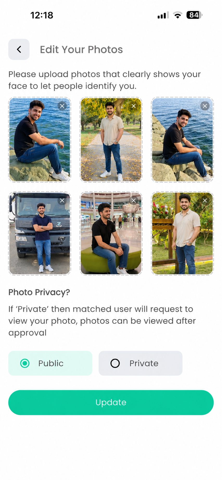 Edit profile photos